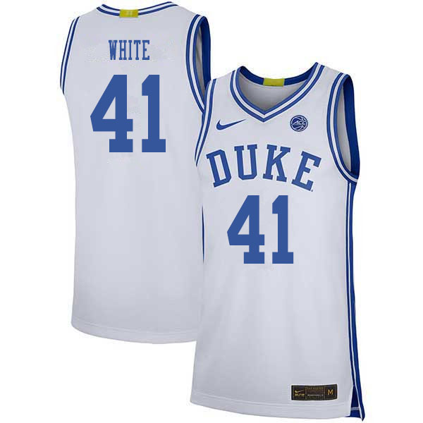 2020 Men #41 Jack White Duke Blue Devils College Basketball Jerseys Sale-White